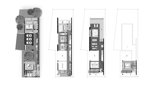 Villa floor plan, 5 bedrooms in Sea Theatre Rawai No. 11006 (2D)
